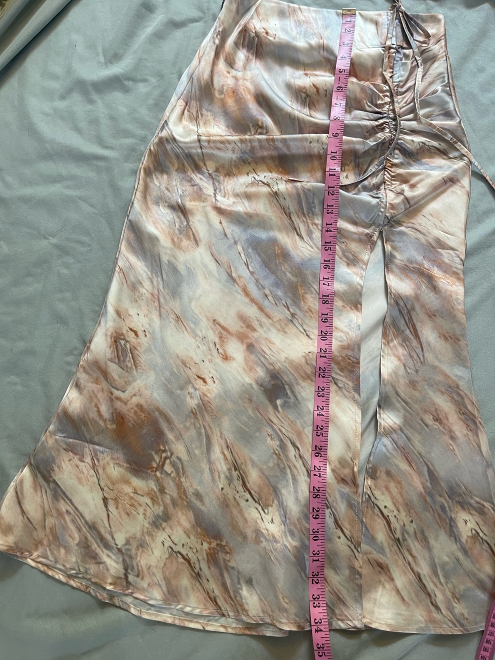 Micas ✨ Skirt Silky Marble-Print Bias Midi - Picture 9 of 14